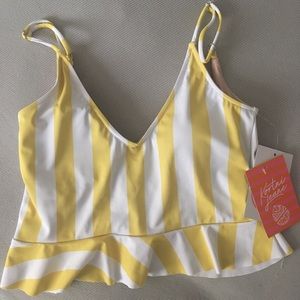 yellow stripe KJ scoop back.